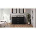 Jeffrey Alexander 60In. Black Katara Vanity, Dbl Bowl, Boulder Cultured Marble Vanity Top, 2 Undrmnt Rctngl Bowls VKITKAT60BKBOR